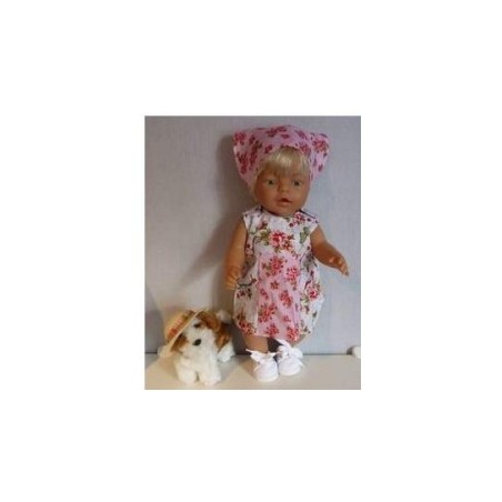 overgooier hipdepip wit met roze baby born 43cm