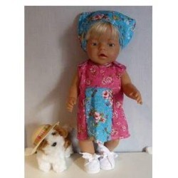 overgooier hipdepip hard roze met blauw baby born 43cm