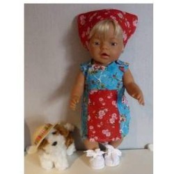 overgooier hipdepip blauw met rood baby born 43cm