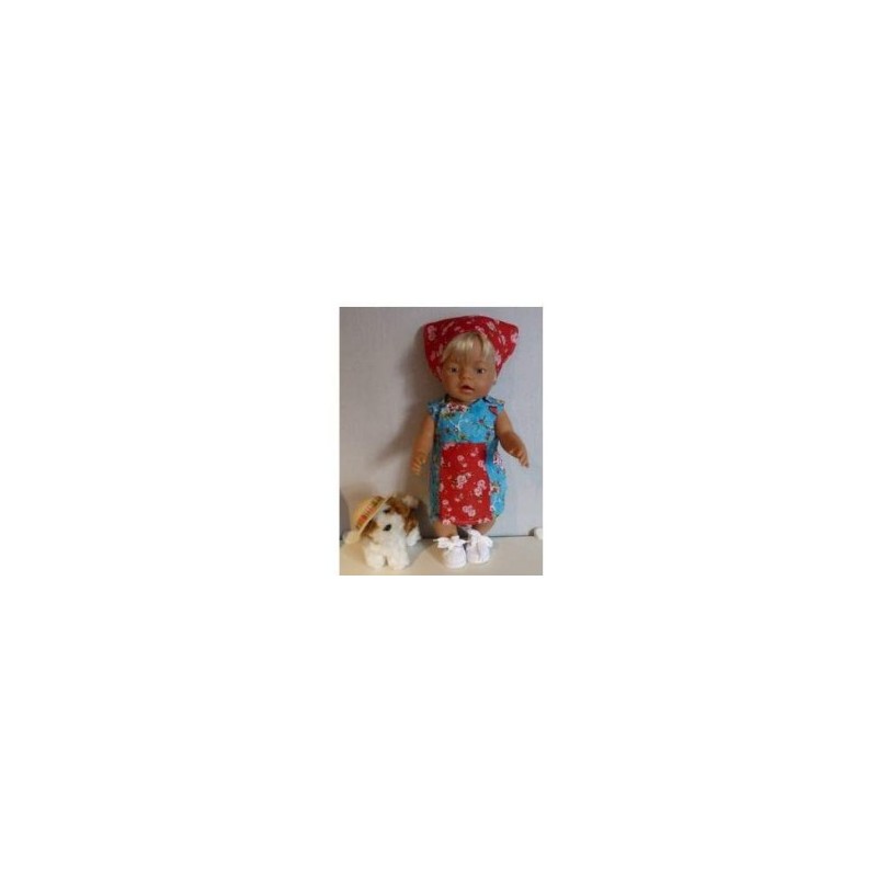 overgooier hipdepip blauw met rood baby born 43cm