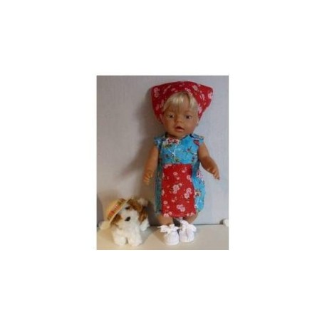 overgooier hipdepip blauw met rood baby born 43cm