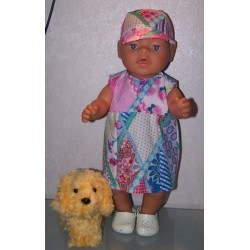 overgooier roze weber ruit baby born 43cm