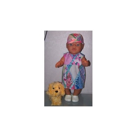 overgooier roze weber ruit baby born 43cm
