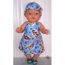 halterjurk blauw knabbel en babbel baby born 43cm