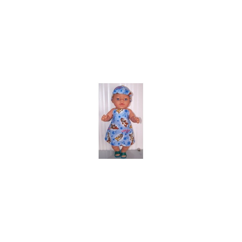 halterjurk blauw knabbel en babbel baby born 43cm