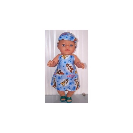 halterjurk blauw knabbel en babbel baby born 43cm