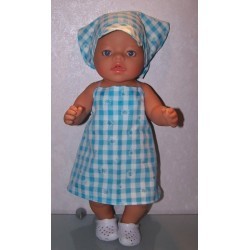 halterjurk geblokt baby born 43cm