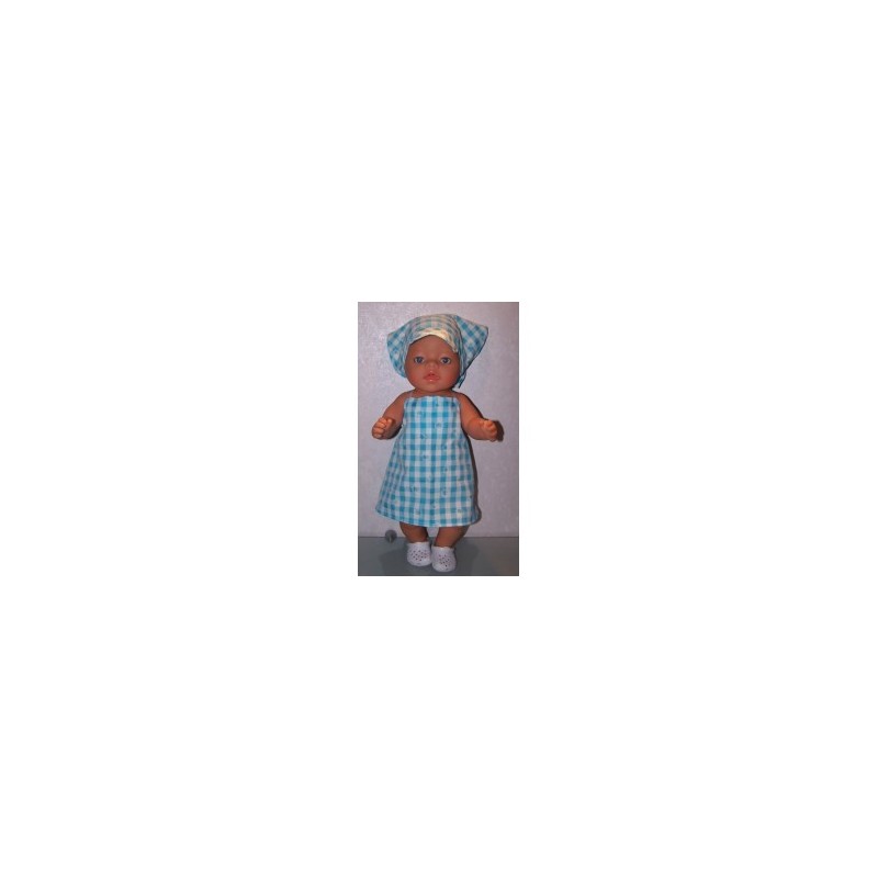 halterjurk geblokt baby born 43cm