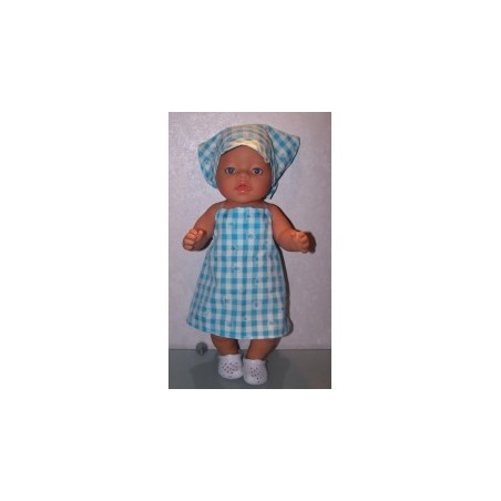 halterjurk geblokt baby born 43cm