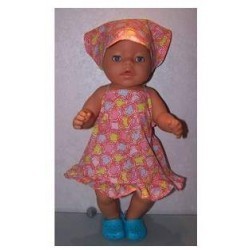 halterjurk roze gekleurd baby born 43cm
