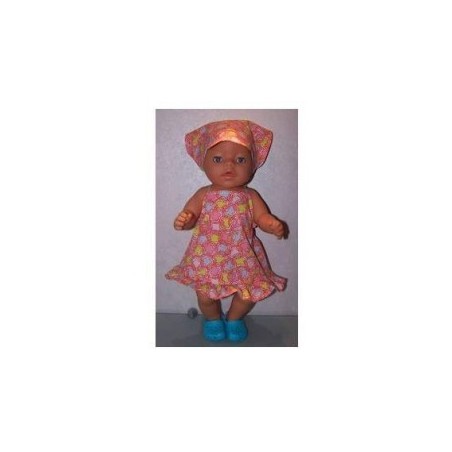 halterjurk roze gekleurd baby born 43cm