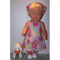 halterjurk stawberry shortcake lila aardbeien baby born 43cm