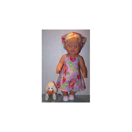 halterjurk stawberry shortcake lila aardbeien baby born 43cm