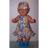 halterjurk hello kitty blauw geblokt  baby born 43cm