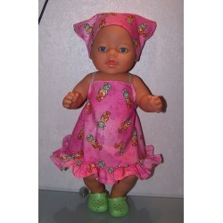halterjurk pebbels roze baby born 43cm