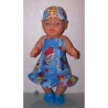 halterjurk 7 dwergen blauw  baby born 43cm
