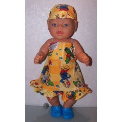 halterjurk 7 dwergen geel baby born 43cm