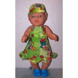halterjurk 7 dwergen groen baby born 43cm