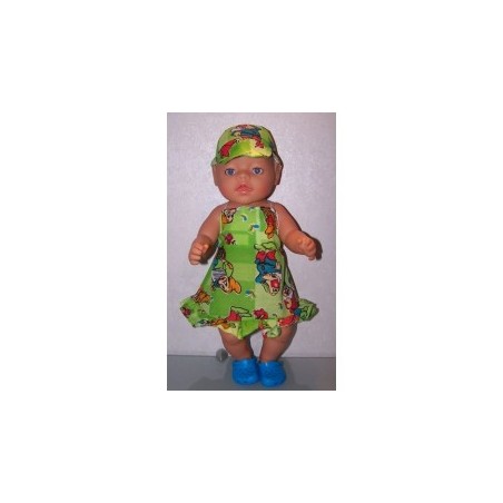 halterjurk 7 dwergen groen baby born 43cm