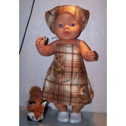 halterjurk koala bruin baby born 43cm