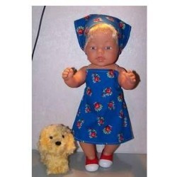 halterjurk blauw roosjes baby born 43cm