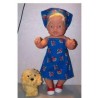 halterjurk blauw roosjes baby born 43cm
