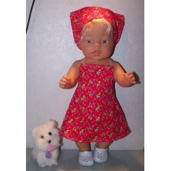 halterjurk rood roosjes baby born 43cm