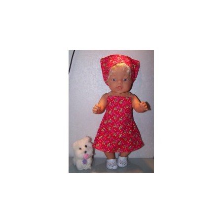 halterjurk rood roosjes baby born 43cm
