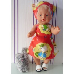 halterjurk hello kitty rood wolk baby born 43cm