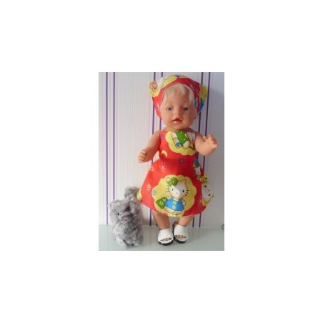 halterjurk hello kitty rood wolk baby born 43cm