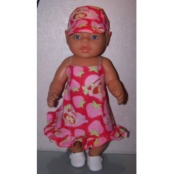 halterjurkstrawberry shortcake aardbeien  baby born 43cm