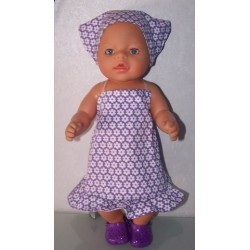 halterjurk lila gebloemd baby born 43cm