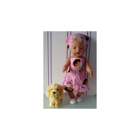 halterjurk dora roze baby born 43cm