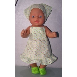 halterjurk groen gebloemd baby born 43cm