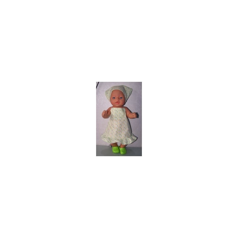 halterjurk groen gebloemd baby born 43cm