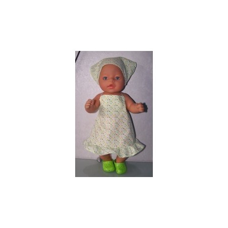 halterjurk groen gebloemd baby born 43cm