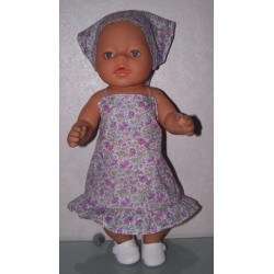halterjurk lila bloemen baby born 43cm
