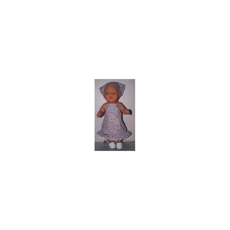 halterjurk lila bloemen baby born 43cm