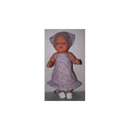 halterjurk lila bloemen baby born 43cm