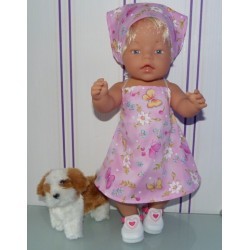 halterjurk roze vlinders baby born 43cm