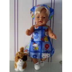 halterjurk hello kitty blauw cijfers baby born 43cm