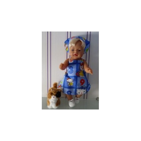 halterjurk hello kitty blauw cijfers baby born 43cm