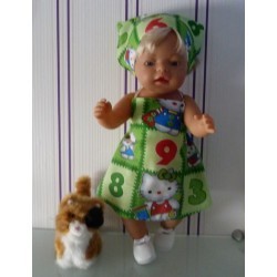 halterjurk hello kitty groen cijfers baby born 43cm