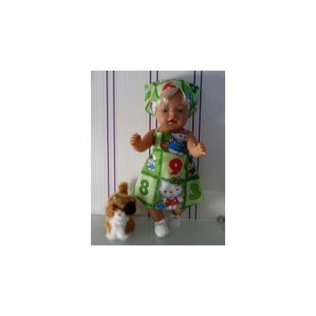 halterjurk hello kitty groen cijfers baby born 43cm