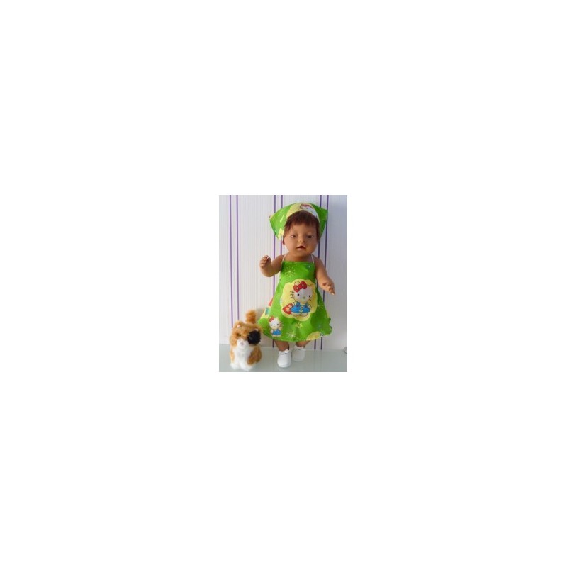 halterjurk hello kitty groen wolk baby born 43cm