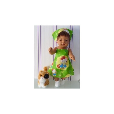 halterjurk hello kitty groen wolk baby born 43cm