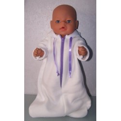 reiszak wit met lila rits baby born 43cm