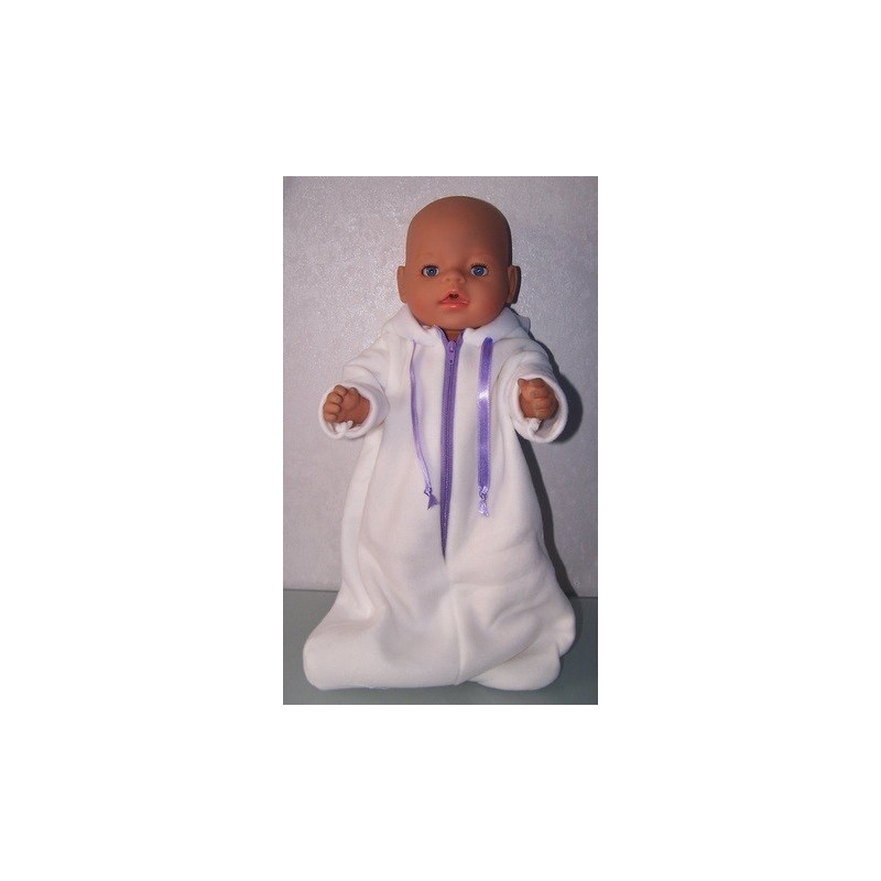 reiszak wit met lila rits baby born 43cm