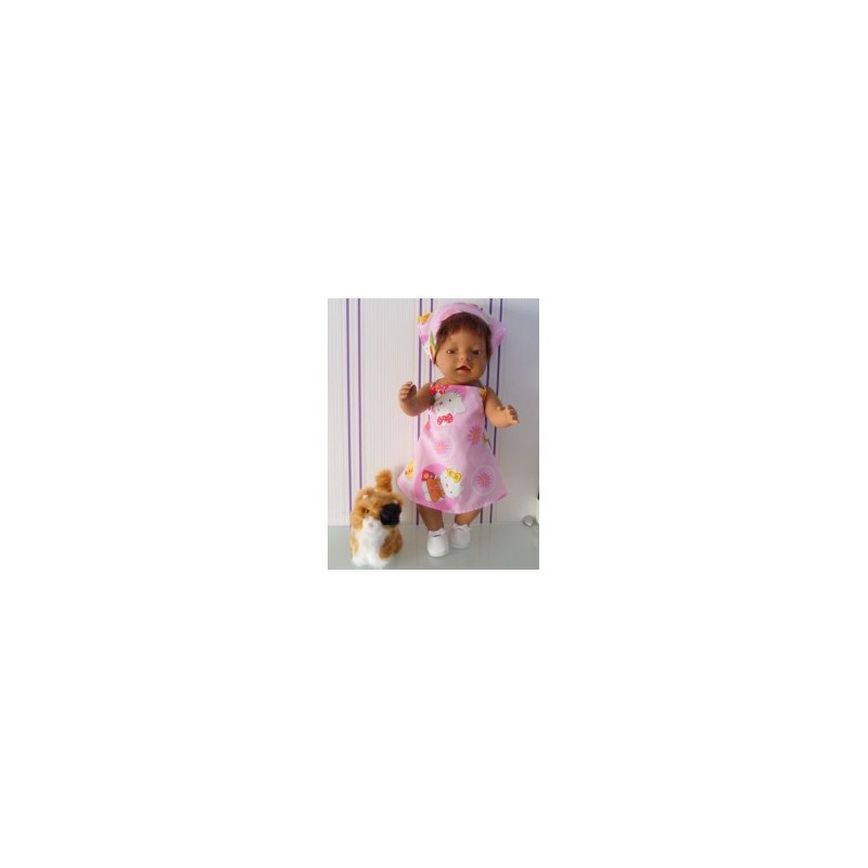 halterjurk hello kitty roze bloem baby born 43cm