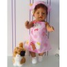 halterjurk hello kitty roze bloem baby born 43cm